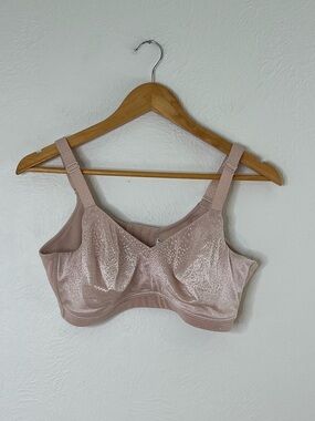 Wacoal Back Appeal Wire Free Bra Blush Dot Jacquard Full Coverage Size 38DD